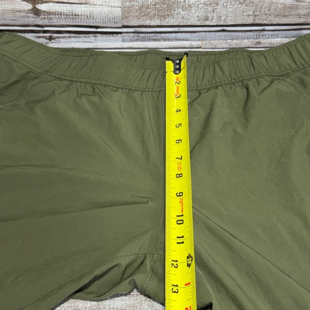 Eddie Bauer Pants Womens Large Green Elastic Waist Stretch Hiking Outdoor